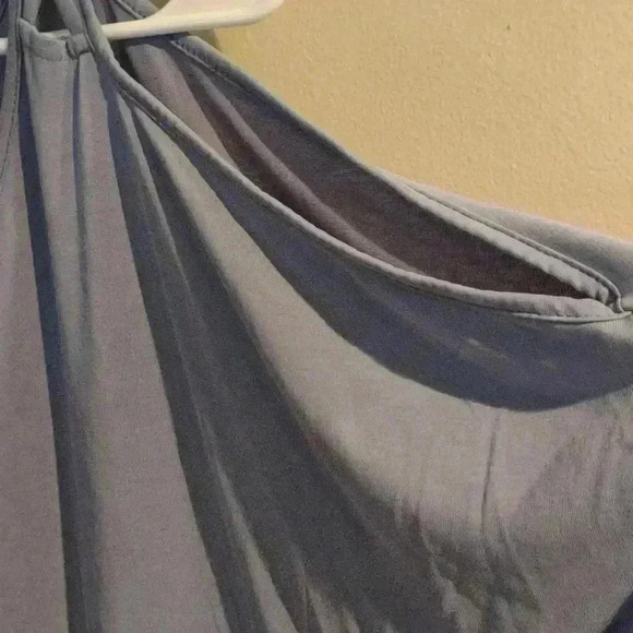 Green envelope women's large light blue open shoulder short sleeve top - Picture 3 of 6